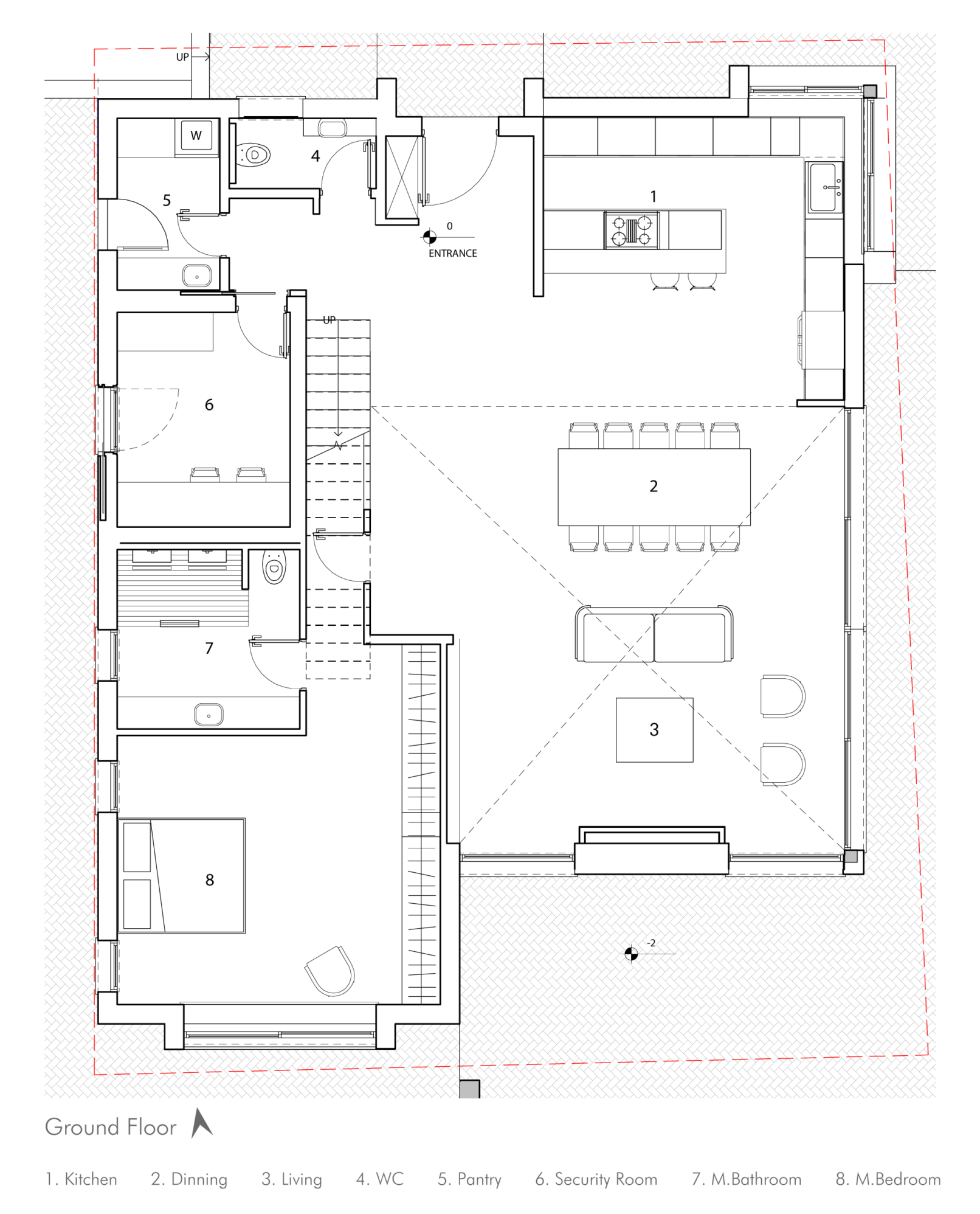 House in Kfar Bin Nun - Ground Floor Plan